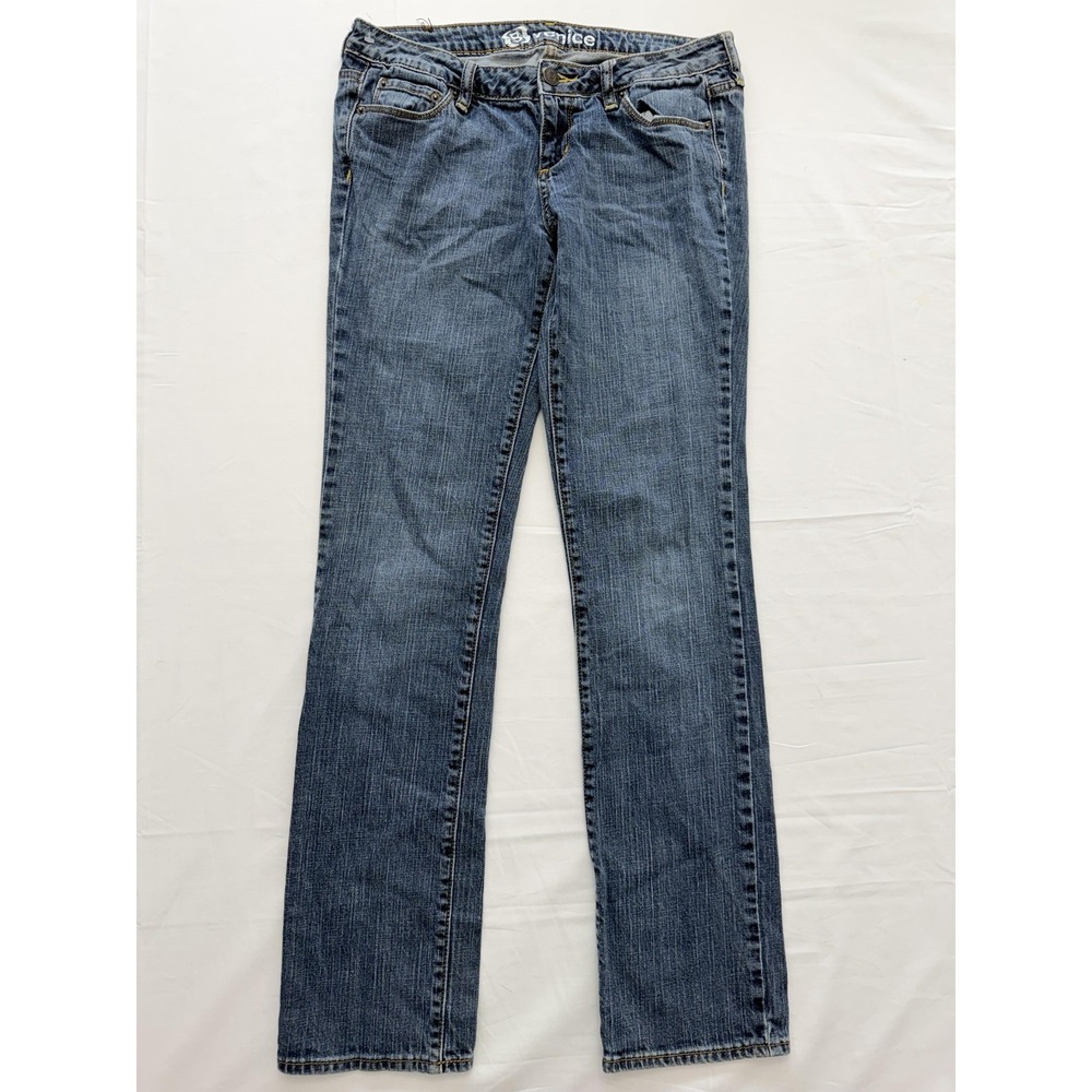 Bullhead Venice Skinny Jeans Juniors 9 Long Blue Med Wash Mid Rise 31x31 Stretch